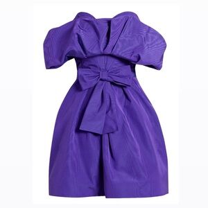 OSCAR DE LA RENTA
Strapless ruffled cotton-blend moire mini dress